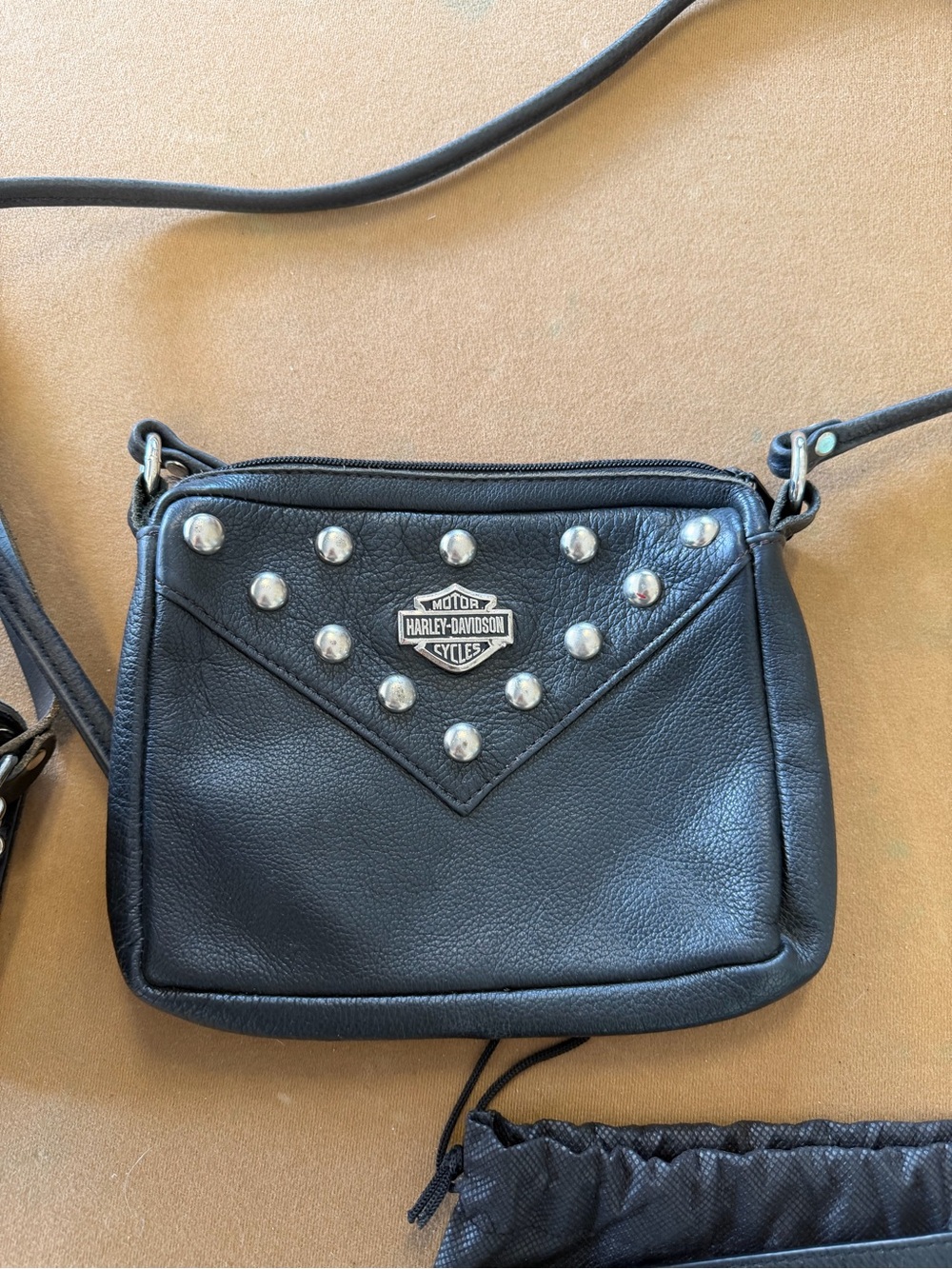 Harley-Davidson Black Leather Stud Accent Crossbody